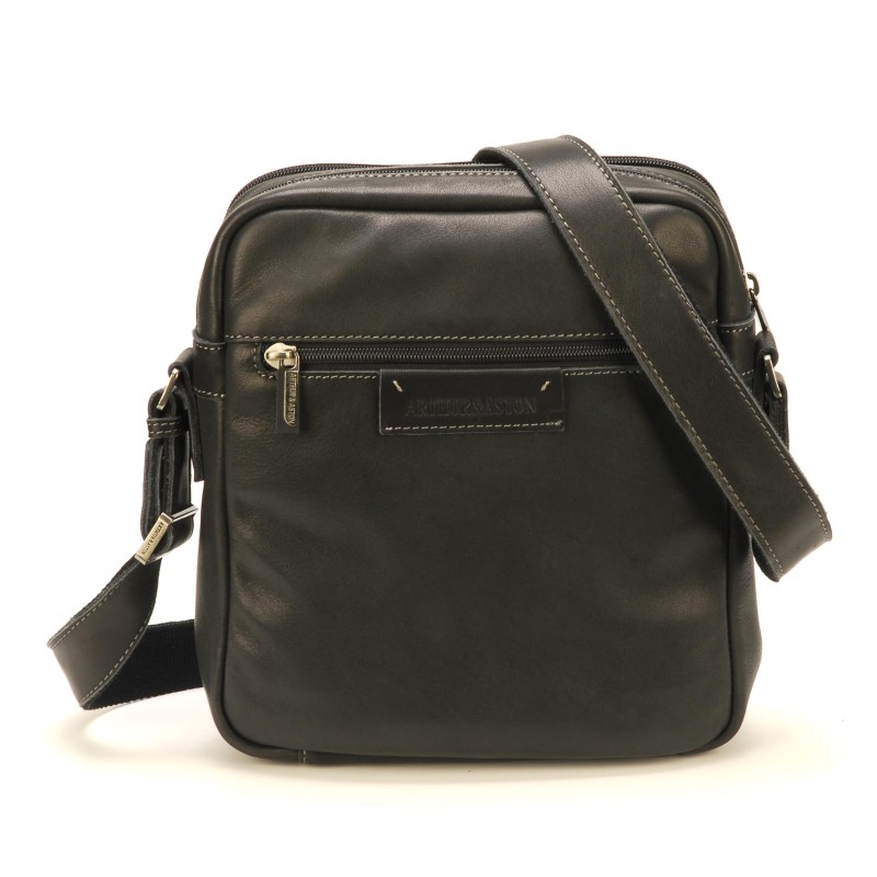 Le sac travers cuir d' Arthur & Aston 2028 11 Noir, trés fonctionnel ! 