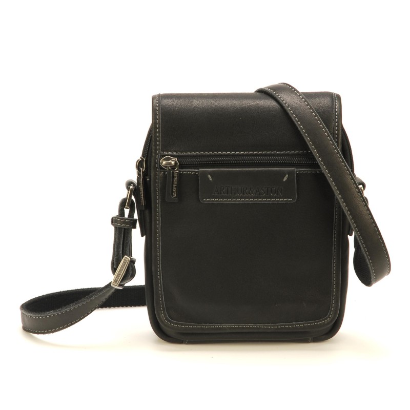 Le sac travers cuir d' Arthur & Aston 2028 09 Noir, trés fonctionnel ! 