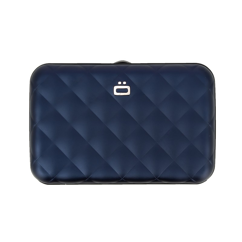 Porte cartes ÖGON DESIGNS Quilted Button Navy Blue - Maroquinerie Quey Charlieu