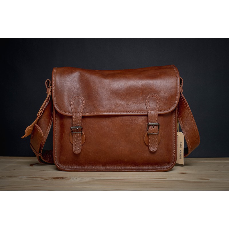 Sac cuir Paul Marius LaSacoche M Tabac - Maroquinerie Quey Charlieu