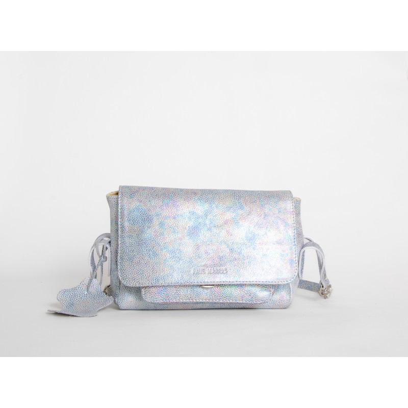 Sac cuir Paul Marius Suzon M Blanc Holographique - Maroquinerie Quey Charlieu