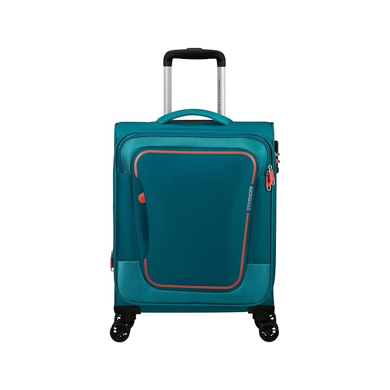 Valise cabine 4 roues 55cm American Tourister Pulsonic 146516*6058 Stone Teal - Maroquinerie Quey Charlieu