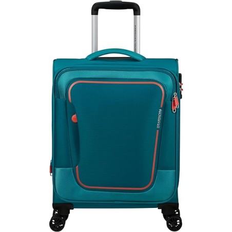 Valise cabine 4 roues 55cm American Tourister Pulsonic 146516*6058 Stone Teal - Maroquinerie Quey Charlieu