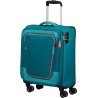 Valise cabine 4 roues 55cm American Tourister Pulsonic 146516*6058 Stone Teal - Maroquinerie Quey Charlieu