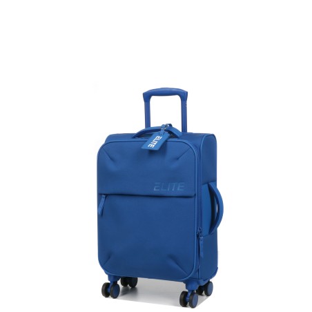 Valise cabine 4 roues  Elite E1521 Pure Soft 55 cm Bleu Classique-Maroquinerie Quey Charlieu