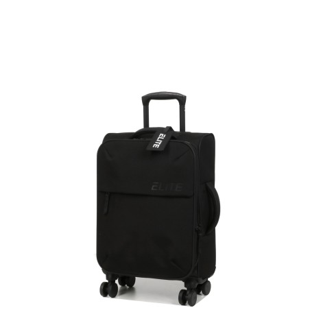 Valise cabine 4 roues  Elite E1521 Pure Soft 55 cm Noir-Maroquinerie Quey Charlieu