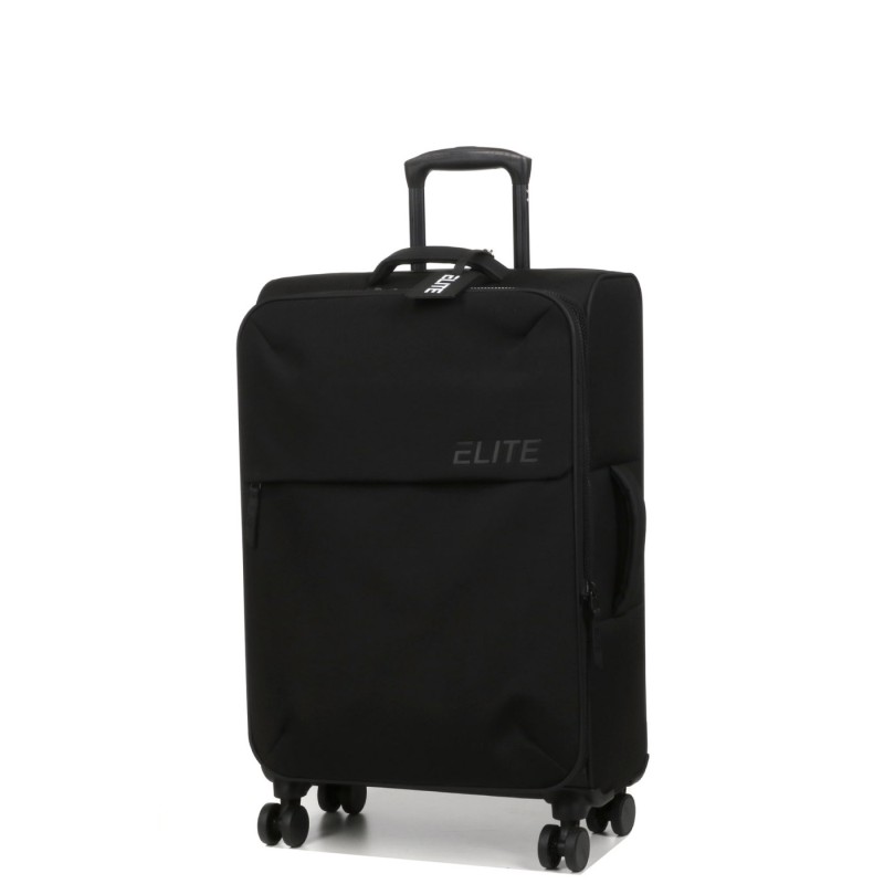 Valise 4 roues  Elite E1525 Pure Soft 65 cm Noir-Maroquinerie Quey Charlieu